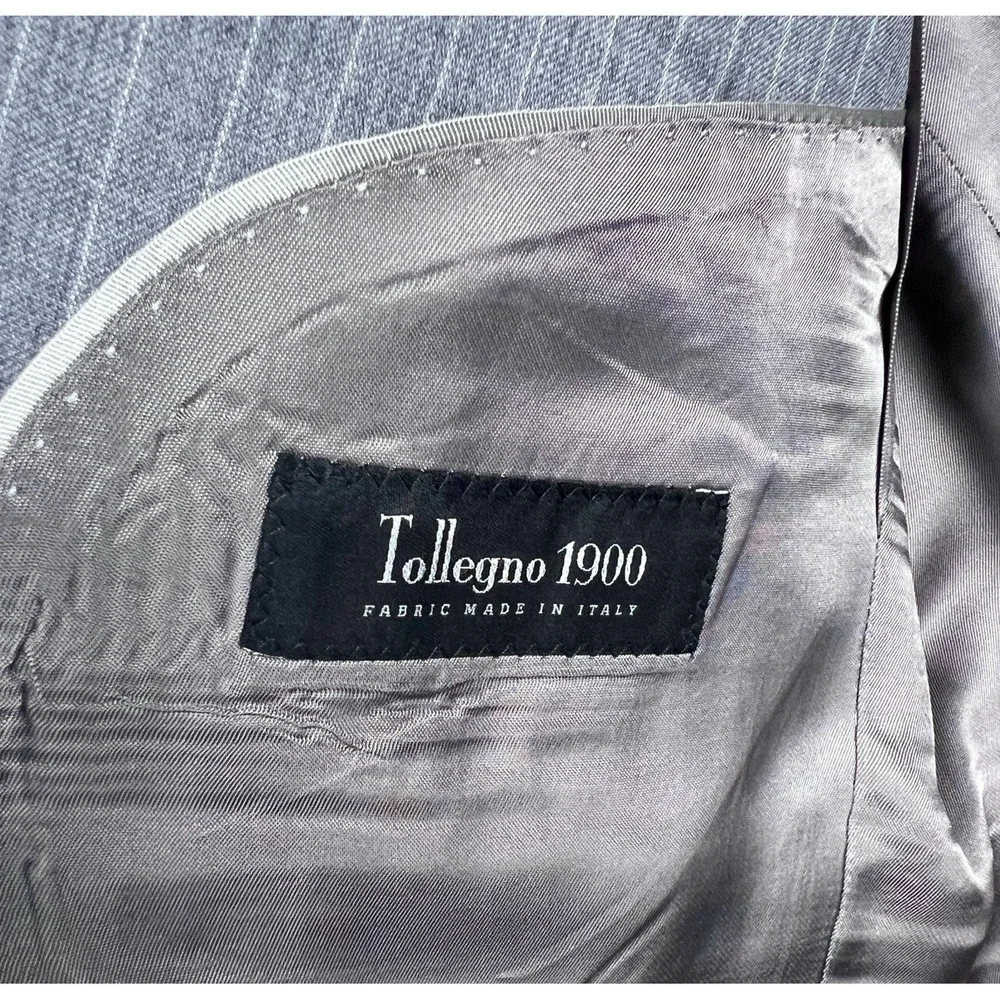 Brooks Brothers Regent Fit 41L Men's Coat Jacket Gray Stripe Tollegno 1900 Italy